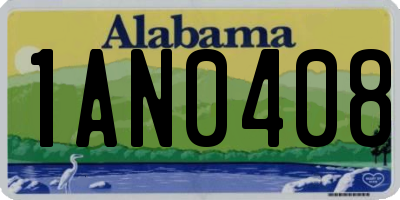 AL license plate 1AN0408