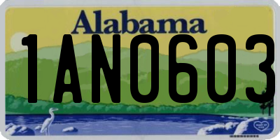 AL license plate 1AN0603