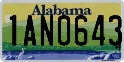 AL license plate 1AN0643