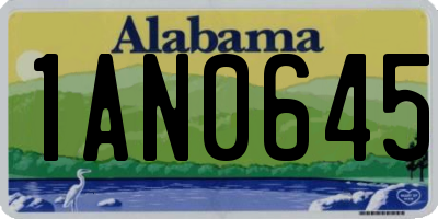 AL license plate 1AN0645