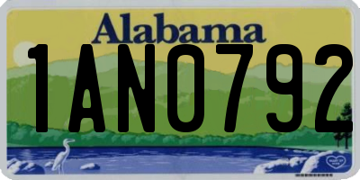 AL license plate 1AN0792