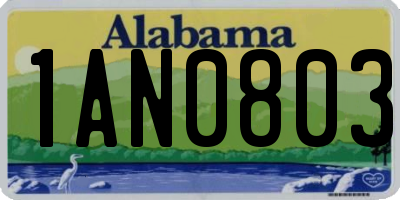 AL license plate 1AN0803