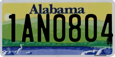 AL license plate 1AN0804