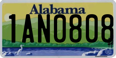 AL license plate 1AN0808