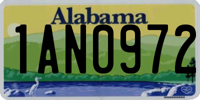AL license plate 1AN0972