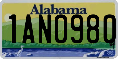 AL license plate 1AN0980