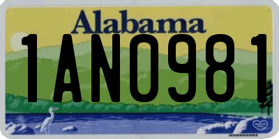 AL license plate 1AN0981