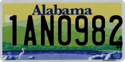 AL license plate 1AN0982