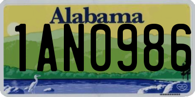 AL license plate 1AN0986