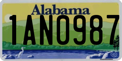 AL license plate 1AN0987