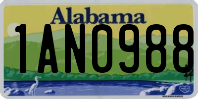 AL license plate 1AN0988