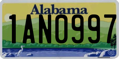 AL license plate 1AN0997