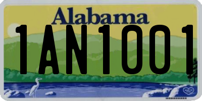 AL license plate 1AN1001