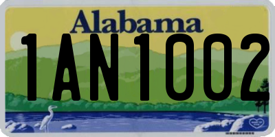 AL license plate 1AN1002
