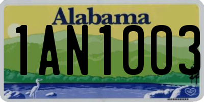 AL license plate 1AN1003