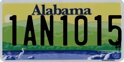 AL license plate 1AN1015