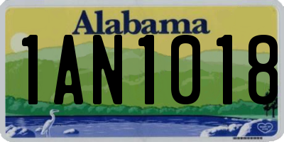 AL license plate 1AN1018