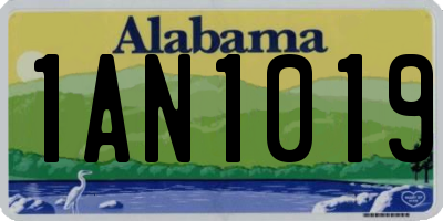 AL license plate 1AN1019