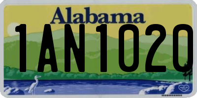 AL license plate 1AN1020
