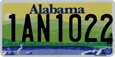 AL license plate 1AN1022