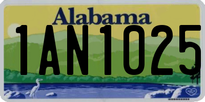 AL license plate 1AN1025