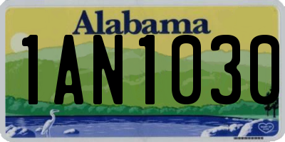 AL license plate 1AN1030