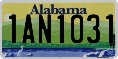 AL license plate 1AN1031