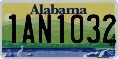 AL license plate 1AN1032