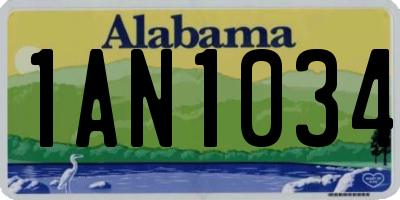 AL license plate 1AN1034