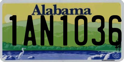 AL license plate 1AN1036