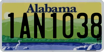 AL license plate 1AN1038