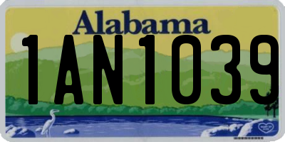 AL license plate 1AN1039