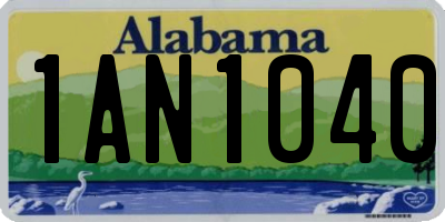 AL license plate 1AN1040