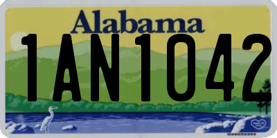 AL license plate 1AN1042