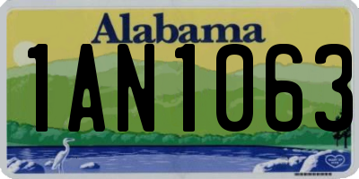AL license plate 1AN1063