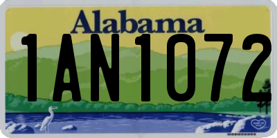 AL license plate 1AN1072