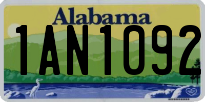 AL license plate 1AN1092