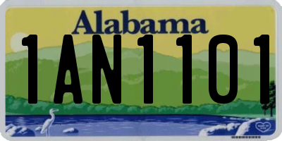 AL license plate 1AN1101