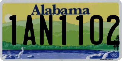 AL license plate 1AN1102