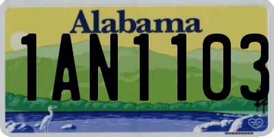 AL license plate 1AN1103