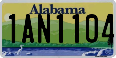 AL license plate 1AN1104