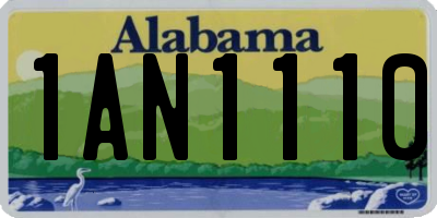 AL license plate 1AN1110