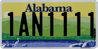 AL license plate 1AN1111