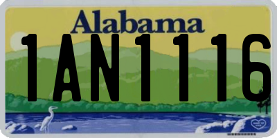 AL license plate 1AN1116