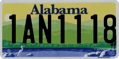 AL license plate 1AN1118