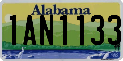AL license plate 1AN1133