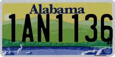 AL license plate 1AN1136
