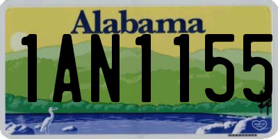 AL license plate 1AN1155