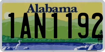 AL license plate 1AN1192