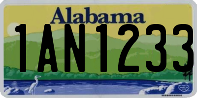 AL license plate 1AN1233